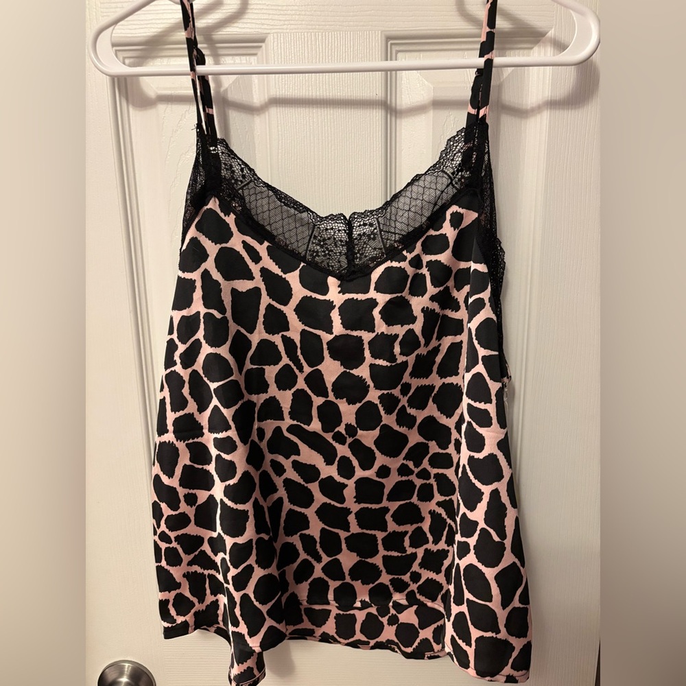 Active USA Black and Pink Animal Print Chemise
